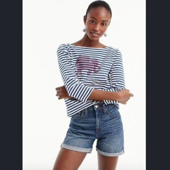 J. Crew SZ Blockprints Hand-Printed Elephant Tee size Small - Picture 4 of 6